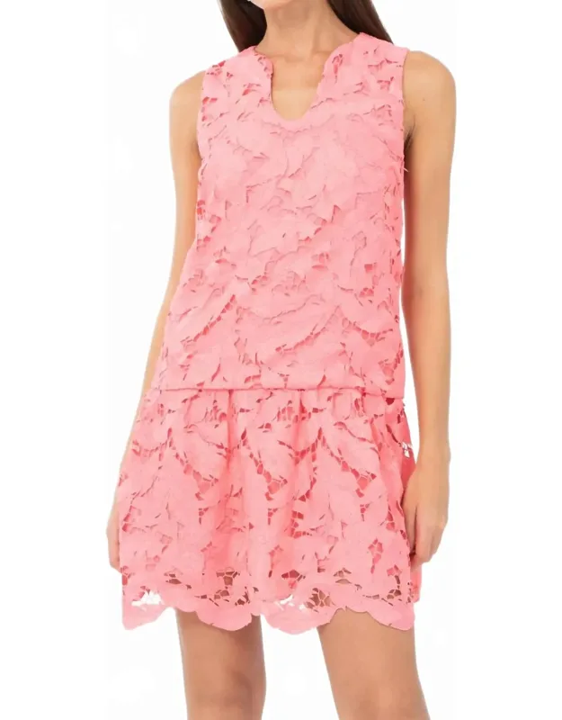 Francesca 3d Lace Drop Waist Mini Dress