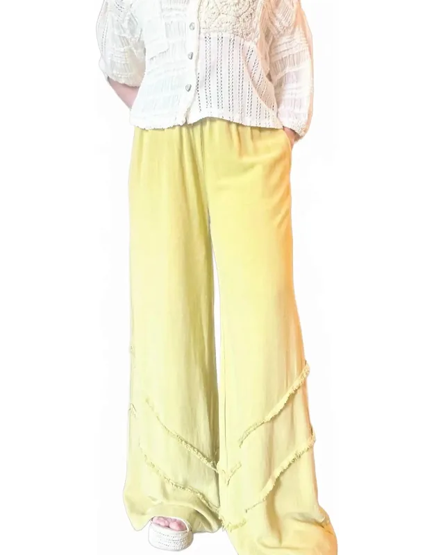Ruffle Trim Palazzo Pants