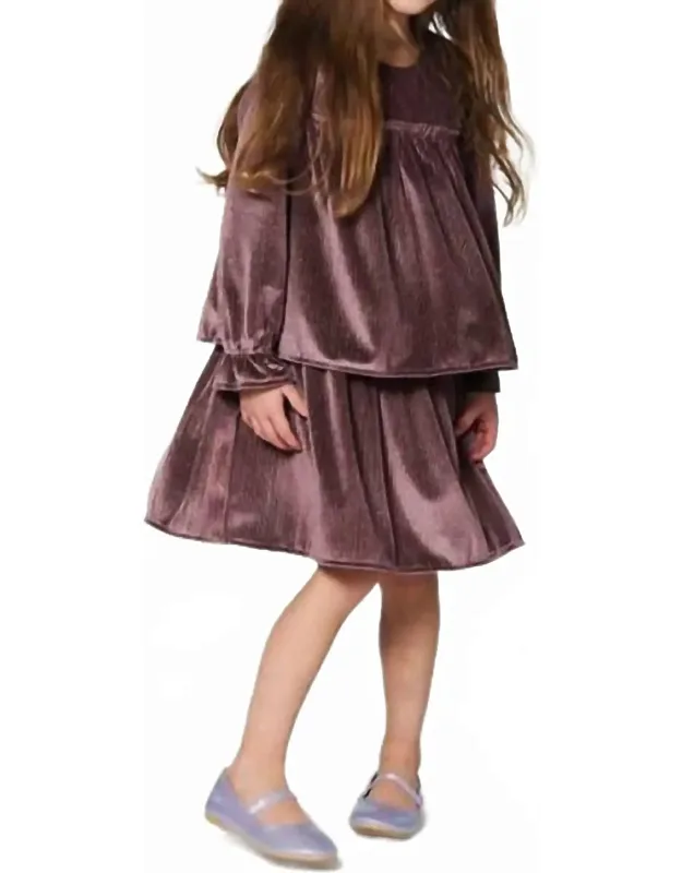 Pleated Metallic Dress With Frills