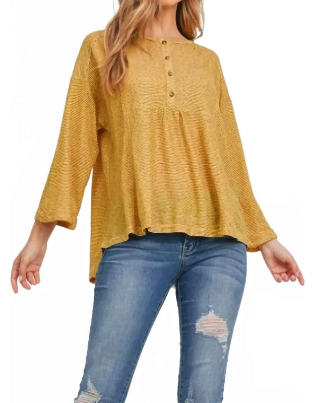 Long Sleeve Button Front Top