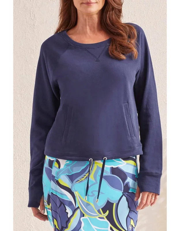 French Terry Long Sleeve Crew Sweater