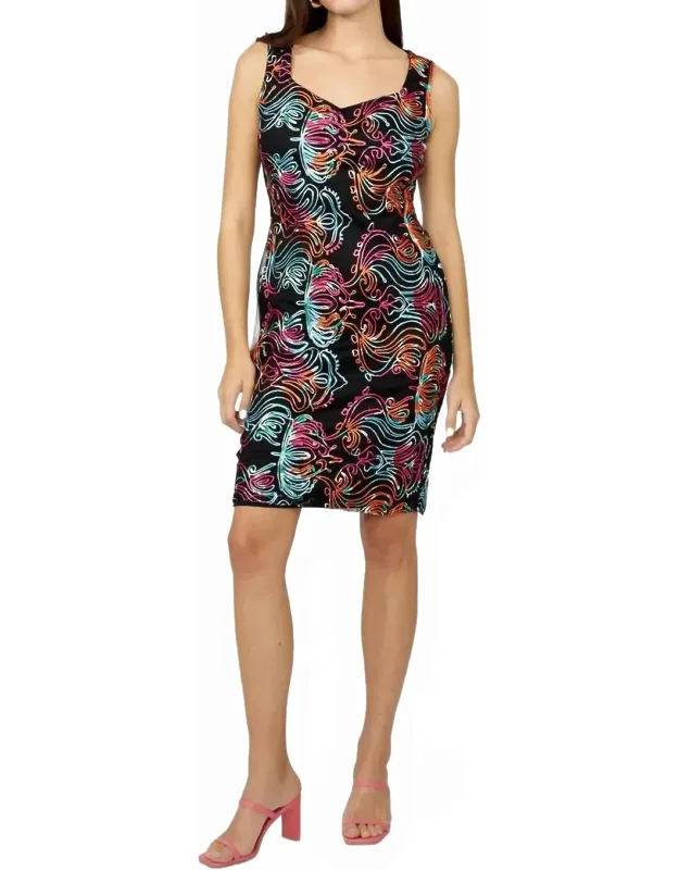 Floral Bodycon Knee-length Dress