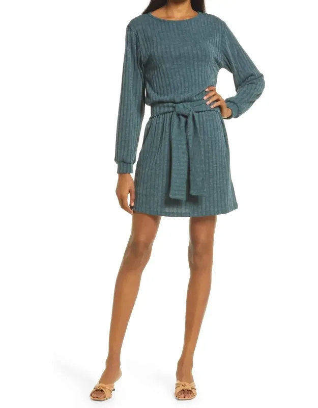Tie Front Long Sleeve Dress