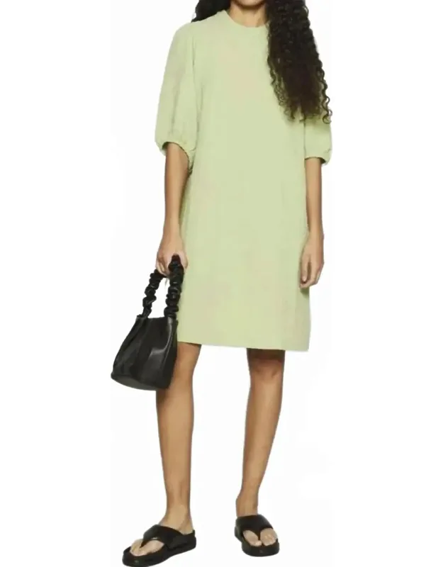 Crinkle Crewneck Shift Dress