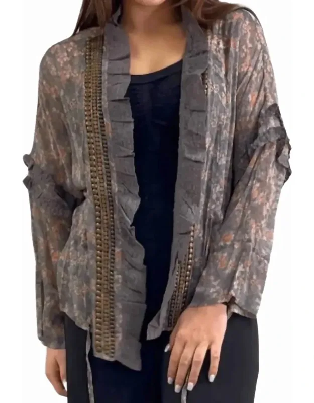 Chiffon Studded Detail Cardigan