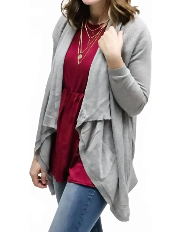 Open Front Pocket Cardigan