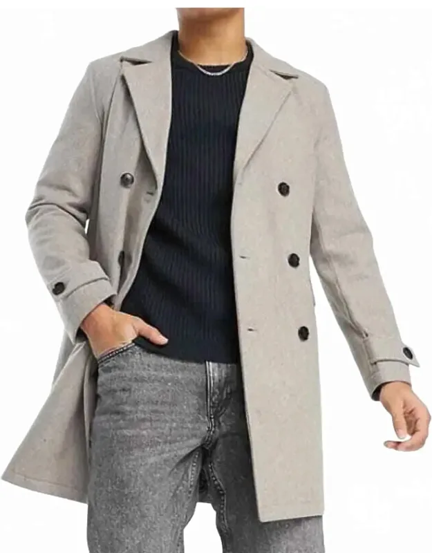 Double Breasted Wool Mix Coat