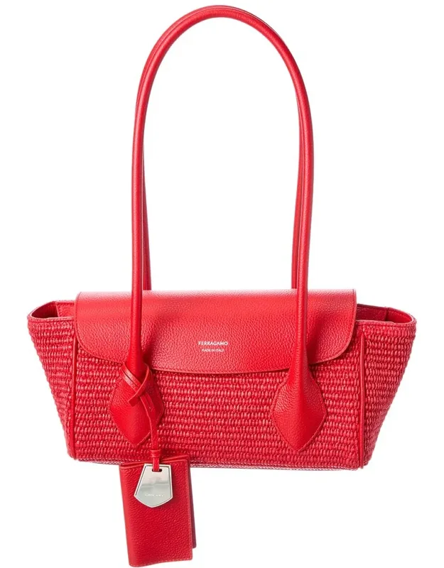 East/west Leather Tote