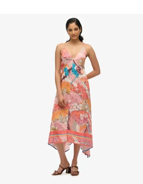 Printed Jacquard Hanky Hem Dress