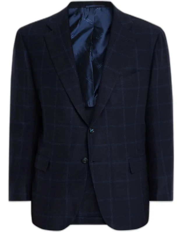 Cashmere Windowpane Plaid Sport Coat