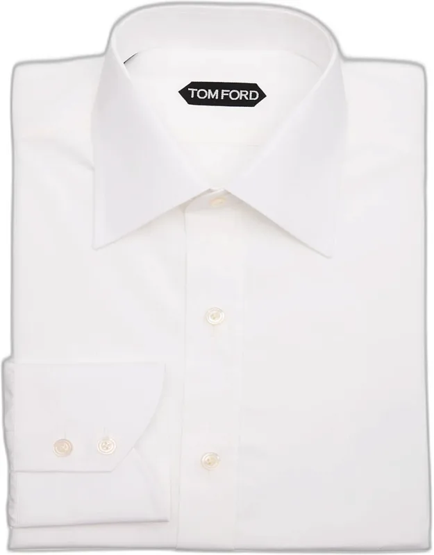 Cotton Point-collar Dress Shirt