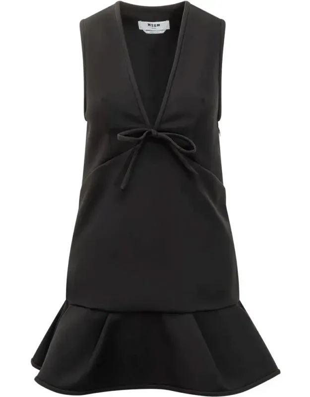 Dress With V-neck And Front Bow