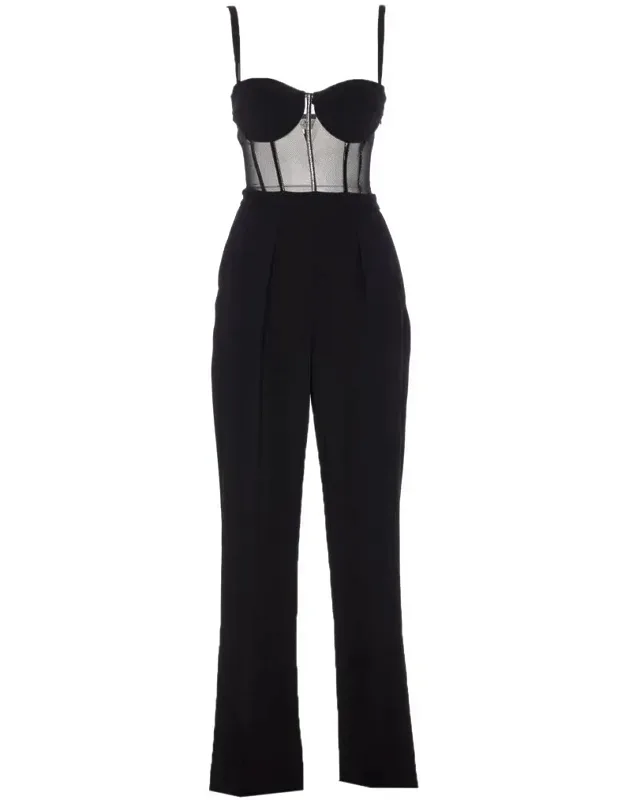 Trousers With Back Zip Closure And Spaghetti Straps