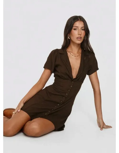 Pique Button Down Mini Dress