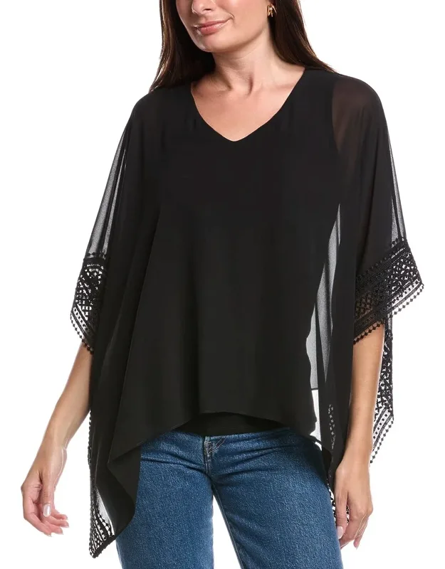 Lace Trim Poncho Top