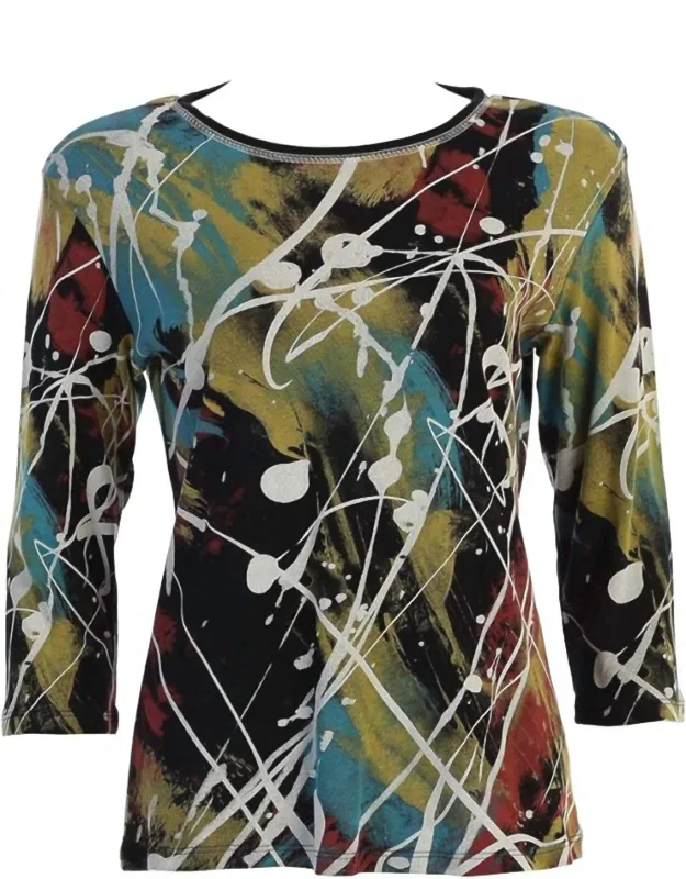 Abstract Printed Cotton Top