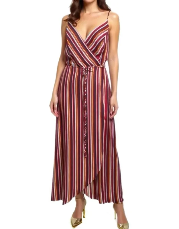 Sleeveless Wrap V-neck Maxi Dress