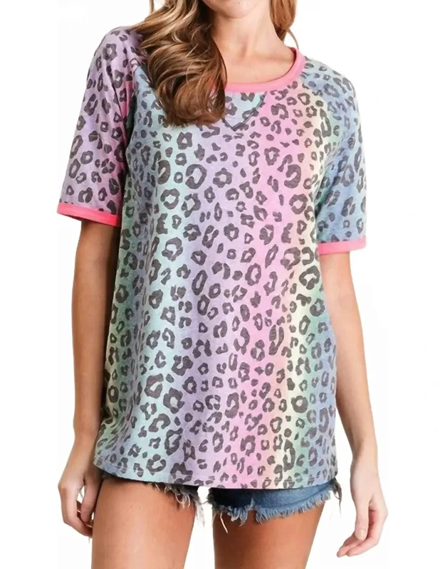 Leopard Raglan Sleeve Top