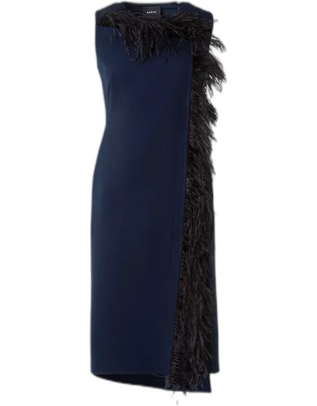 Asymmetric Double-face Wool Midi Dress