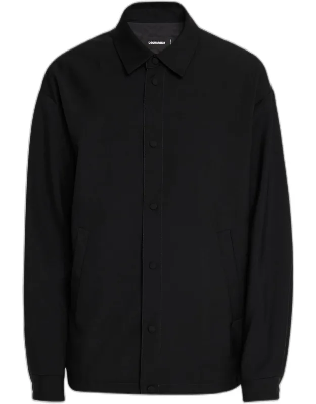 Logo-embroidered Wool-blend Coach Jacket