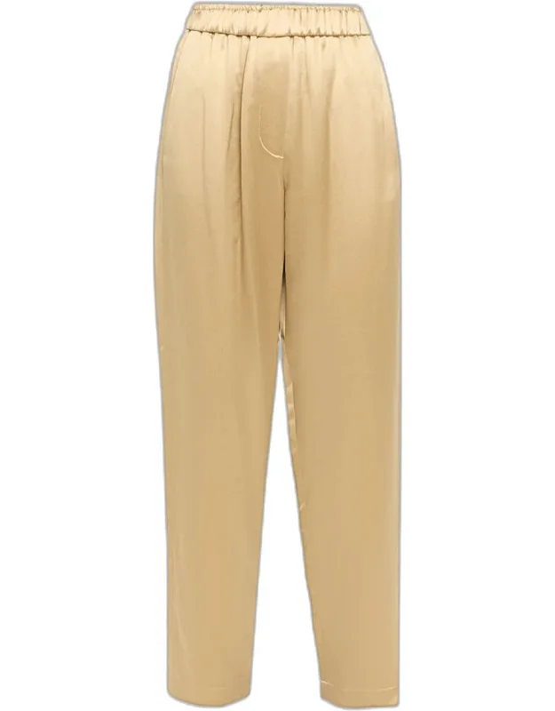 Relaxed-leg Silk Pull-on Trousers