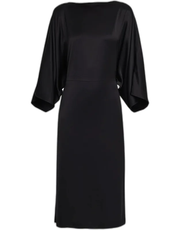 Dolman-sleeve Midi Dress