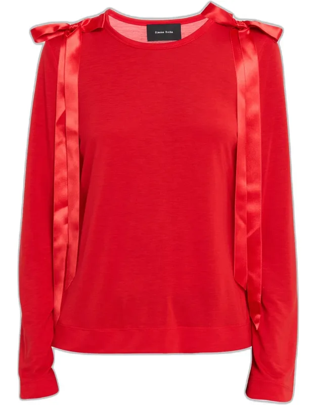 Ribbon Bow Long-sleeve T-shirt