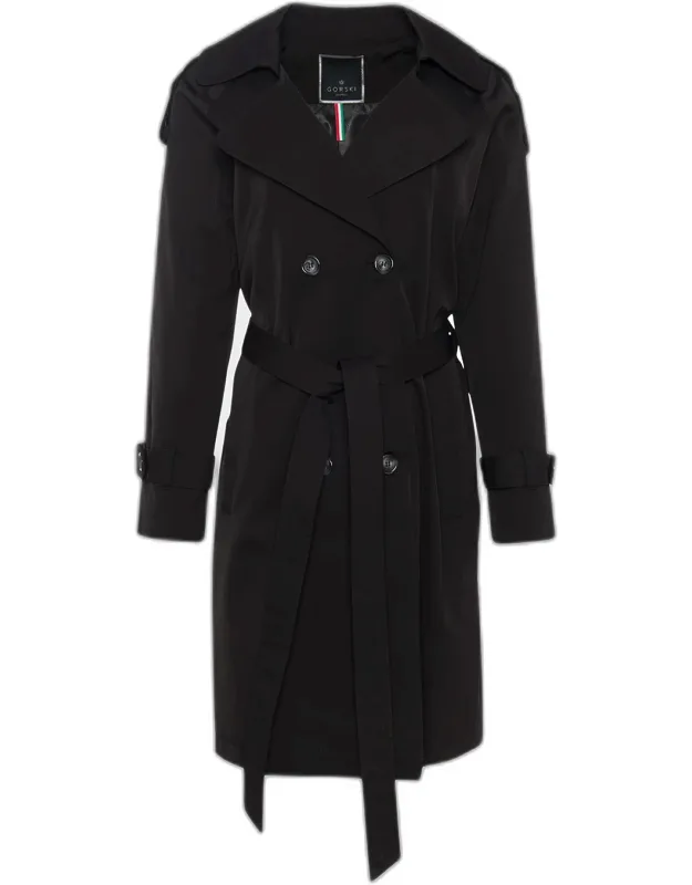 Lightweight Belted Double-breasted Trench Coat