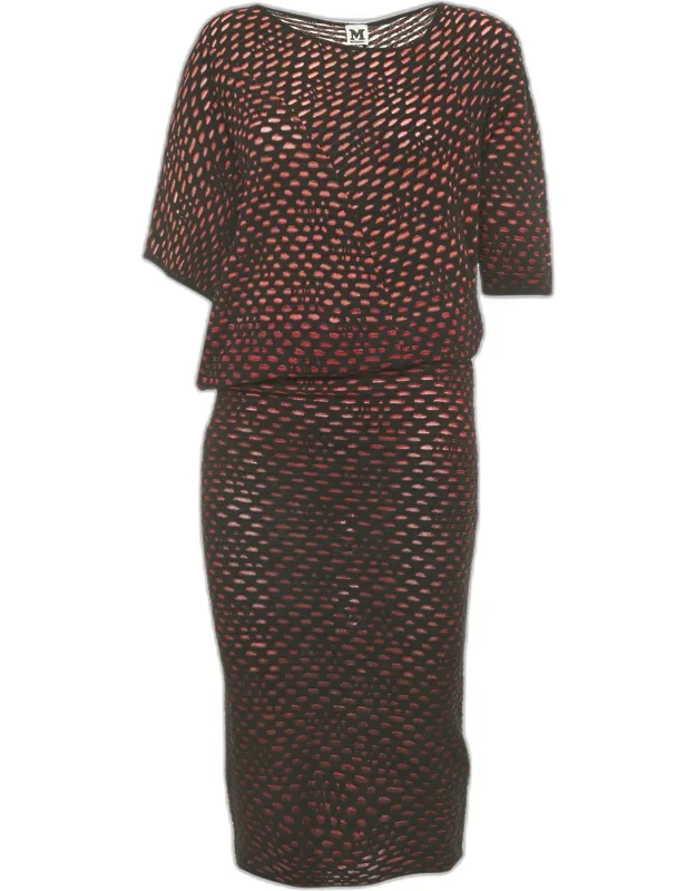 Patterned Knit Flared Mini Dress