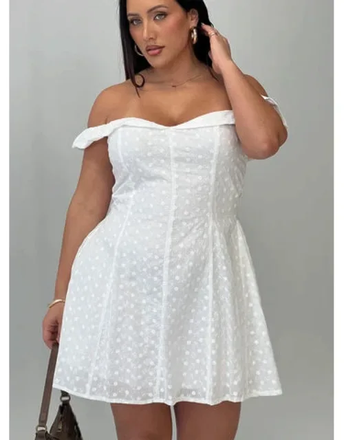 Rosebud Broderie Off The Shoulder Mini Dress