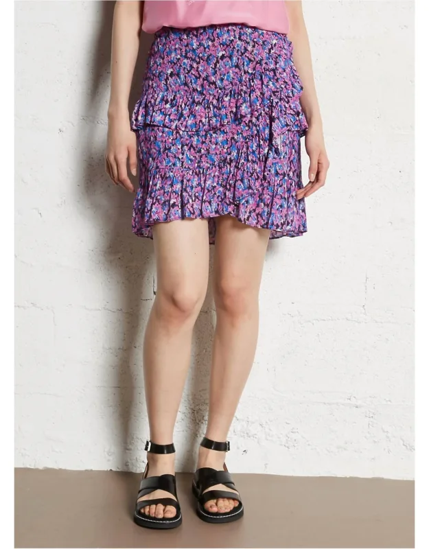 Printed Ruffled Mini Skirt