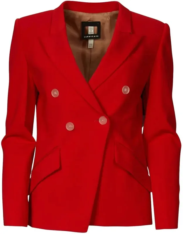Super Matte Jersey Fitted Double-breasted Blazer