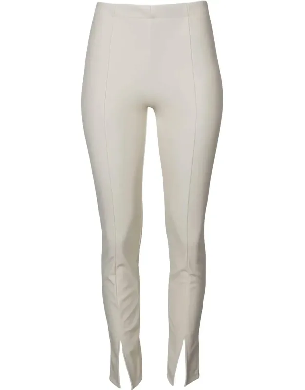 High-rise Vegan Leather Split-hem Pants