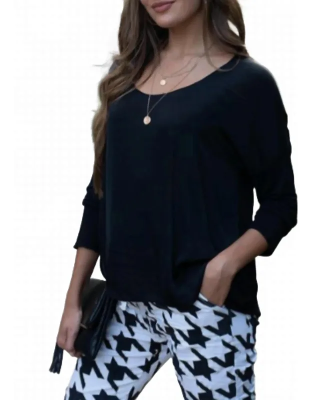 Silk Draped Long Sleeve Top