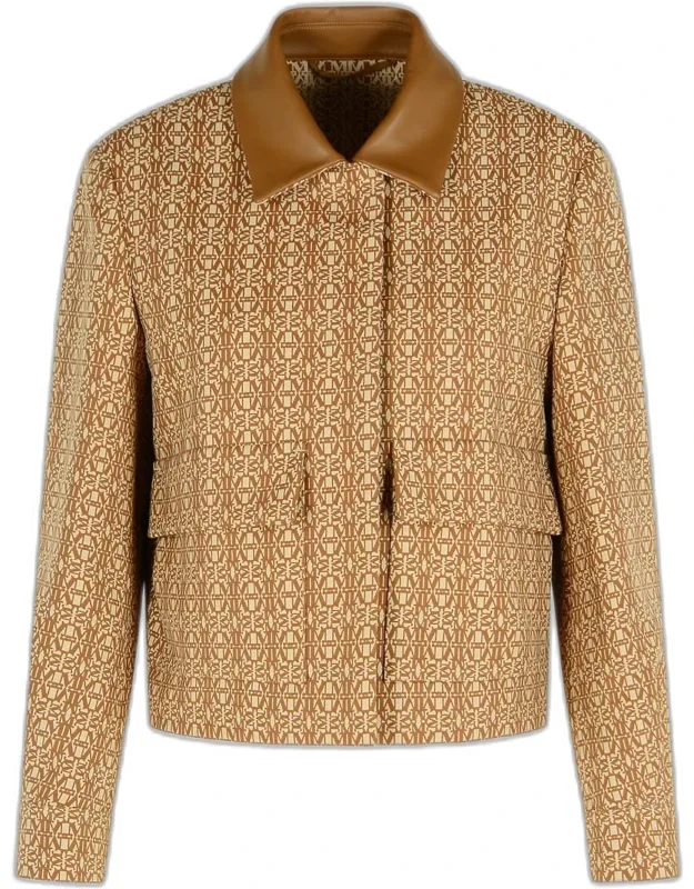 Camel Cotton Jacquard Jacket