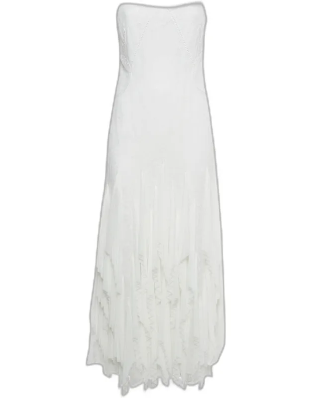 Chiffon Pleated Lace Maxi Dress