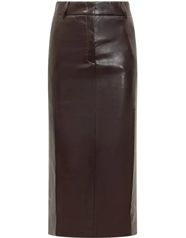 Faux Leather Midi Skirt