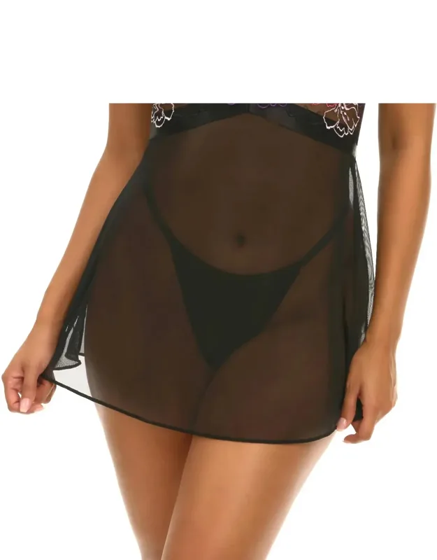 Leanna Sheer Babydoll With Matching G-string Panty Dress