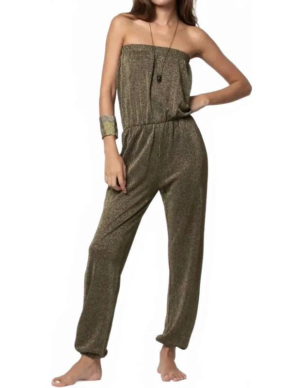 Glitter Tube-top & Trousers Jumpsuit