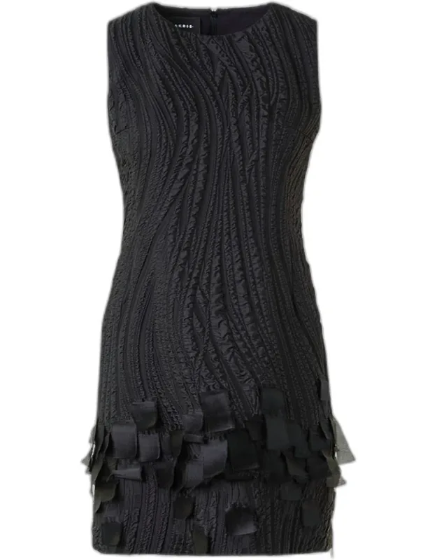 Waves And Ribbons Jacquard Mini Dress