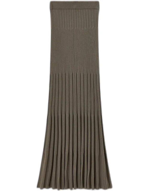 Merino Rib Knit Maxi Skirt