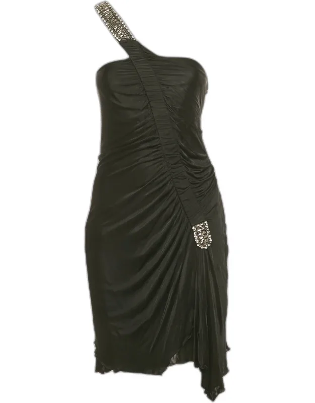Embellished Jersey One Shoulder Mini Dress
