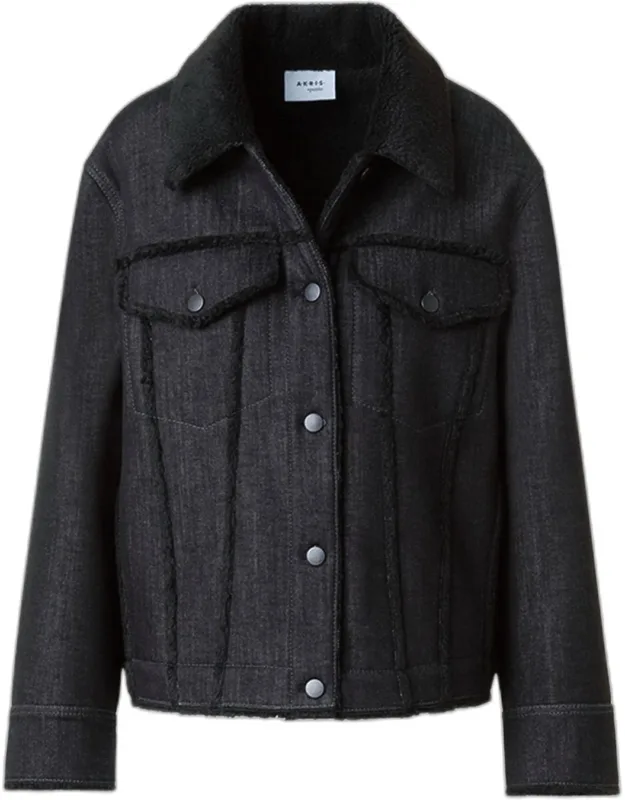 Faux-fur Trim Denim Jacket