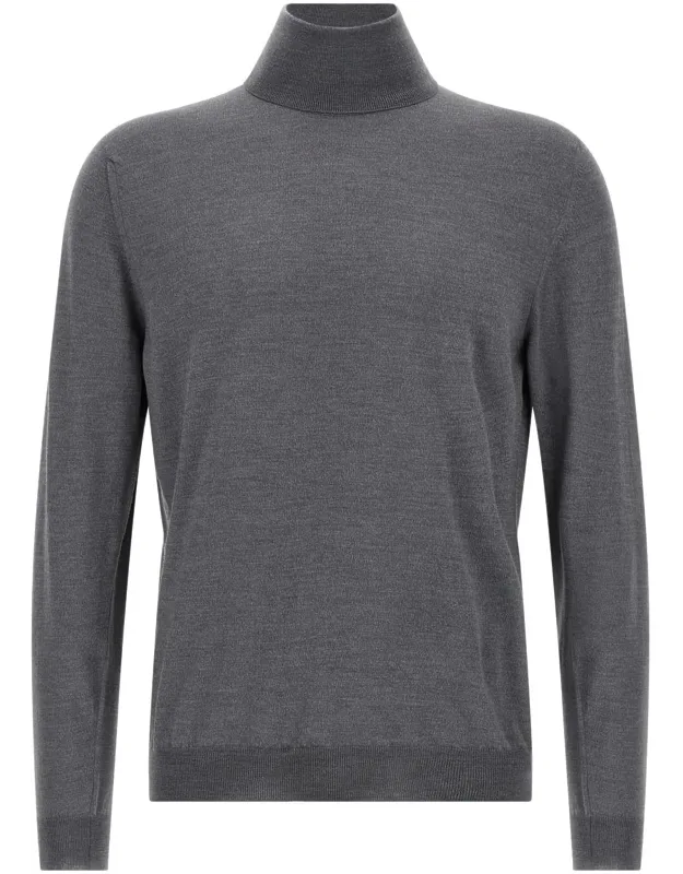 'zanone Sweater With Turned-up High Neck, Long Cuffed Sleeves'