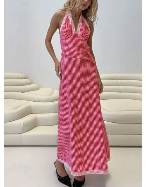 Betsie Halter Lace Maxi Dress