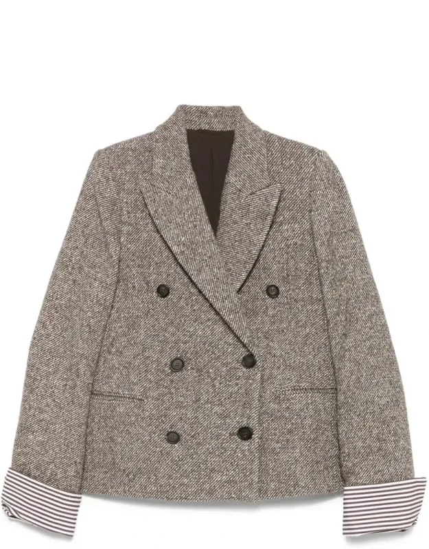 Double-breasted Wool Short Coat