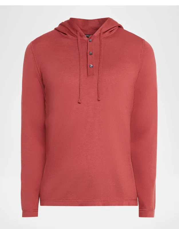 Cashmere And Silk Half-placket Hoodie