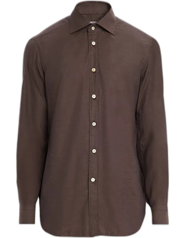Cotton Micro-herringbone Sport Shirt