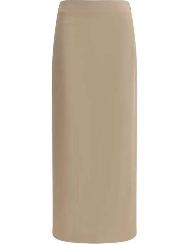 _satin Midi Skirt With Slit For Movement And Femininity_