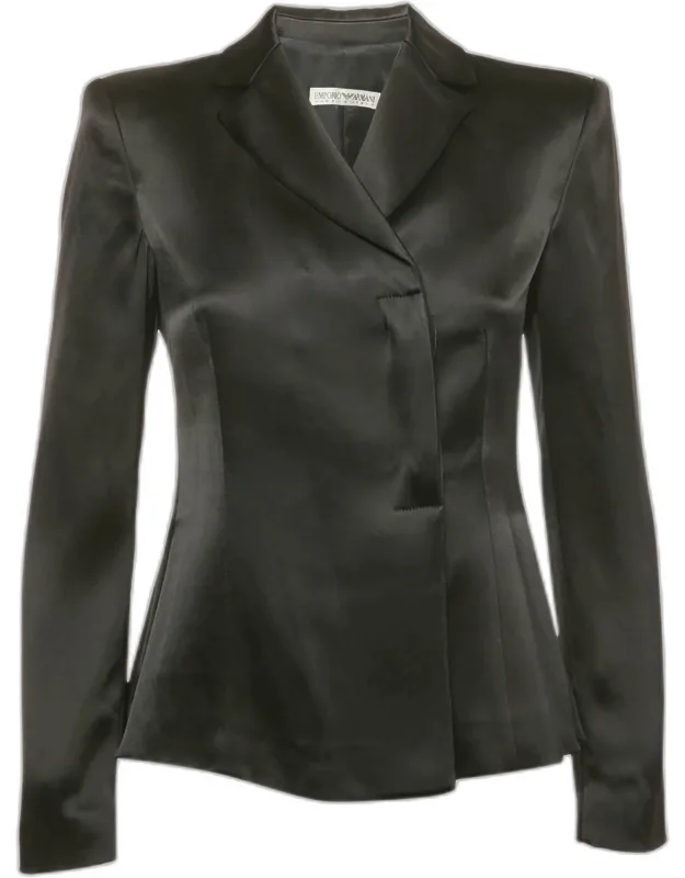 Satin Crossover Blazer